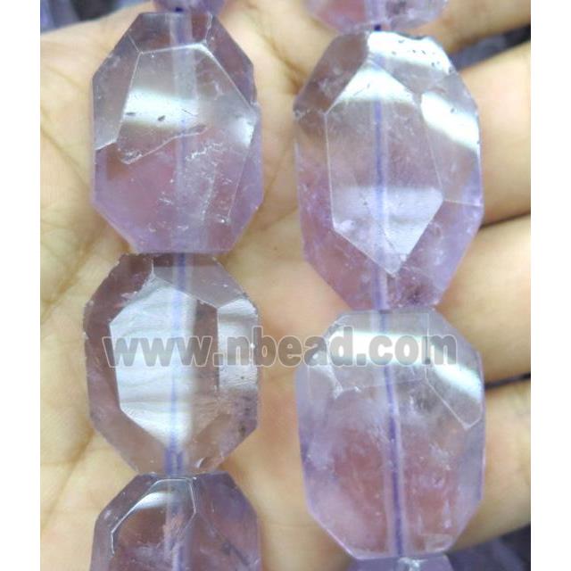 amethyst slice bead, faceted freeform