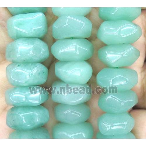 Green Aventurine bead, faceted rondelle