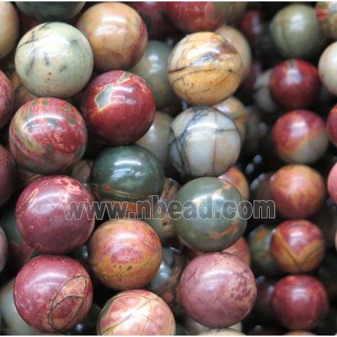 round Picasso Jasper Beads