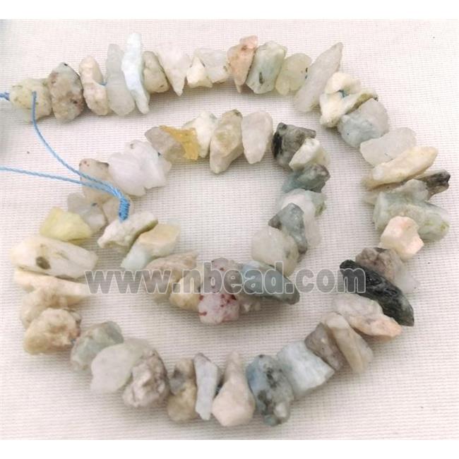 Aquamarine beads chip, freeform, AB-grade