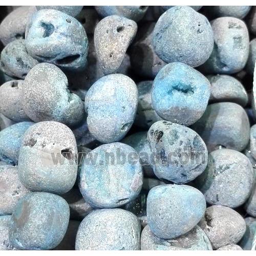druzy matte agate bead, freeform