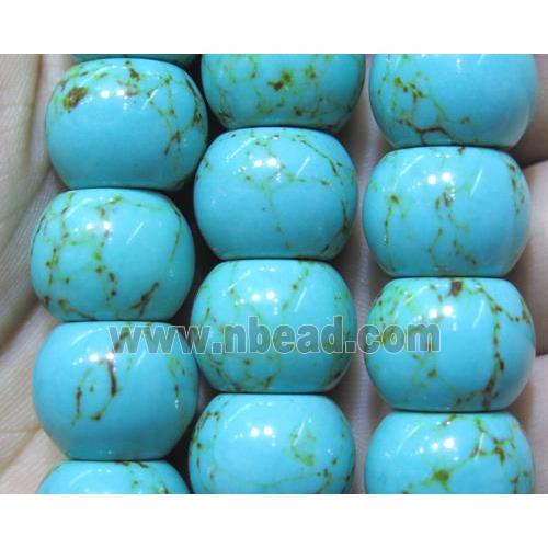 Synthetic Turquoise Beads Blue Smooth Rondelle