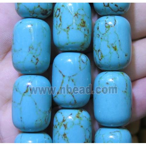 Synthetic Turquoise Beads Barrel