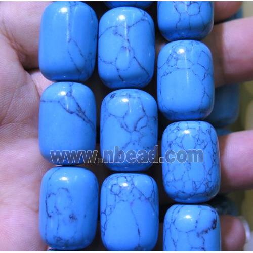 Blue Synthetic Turquoise Beads Barrel