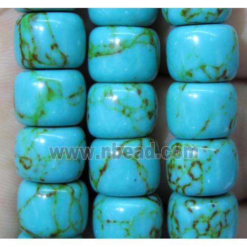 Synthetic Turquoise Beads Barrel
