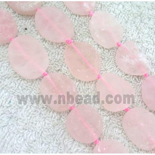 rose quartz bead, freeform
