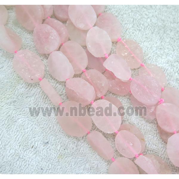 rose quartz bead, freeform
