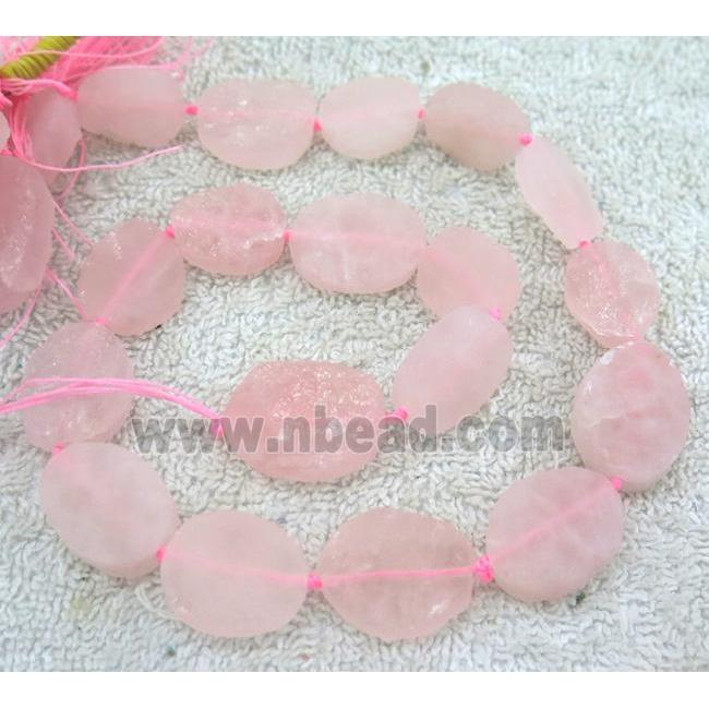 rose quartz bead, freeform
