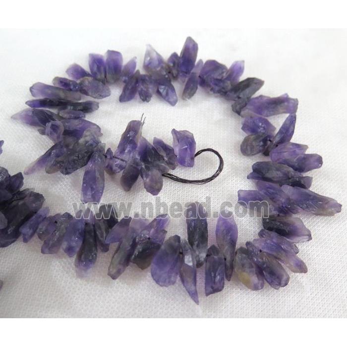 Amethyst chip bead, freeform, purple
