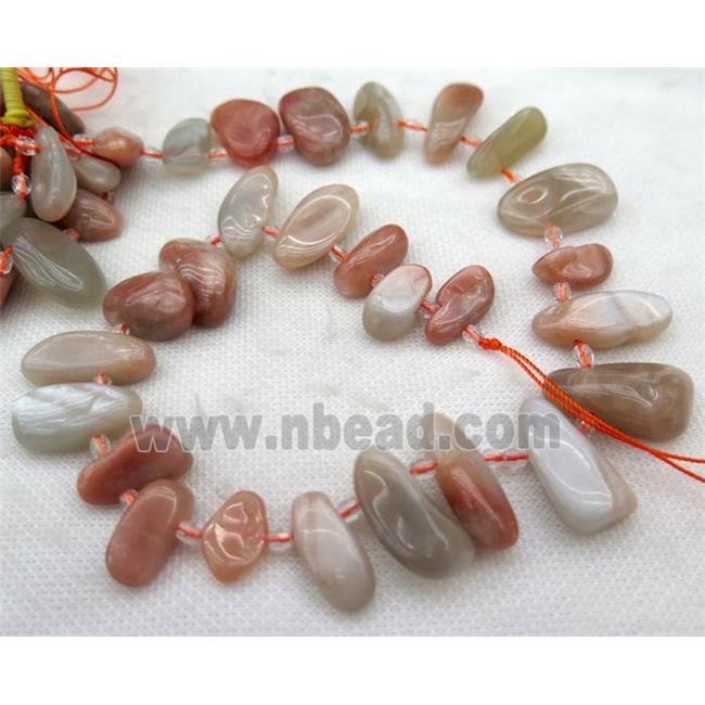 orange moonstone collar bead, freeform