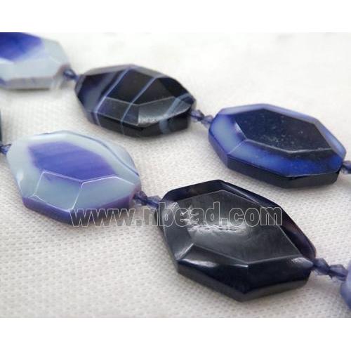 purple agate slice bead, faceted freeform
