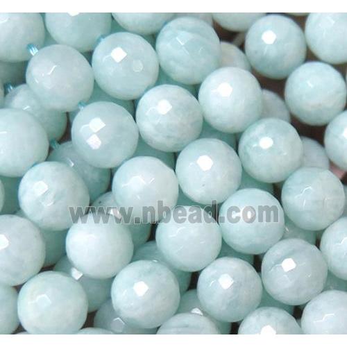 Peruvian Amazonite beads, faceted round, blue