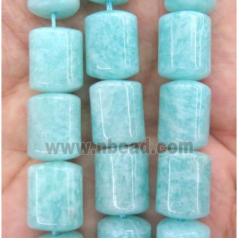 Amazonite beads, 3faces tube, green
