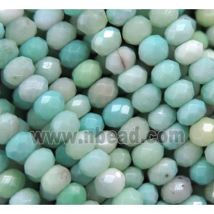 tiny green grass agate beads, faceted rondelle