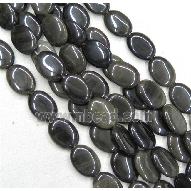 gold-Obsidian oval beads