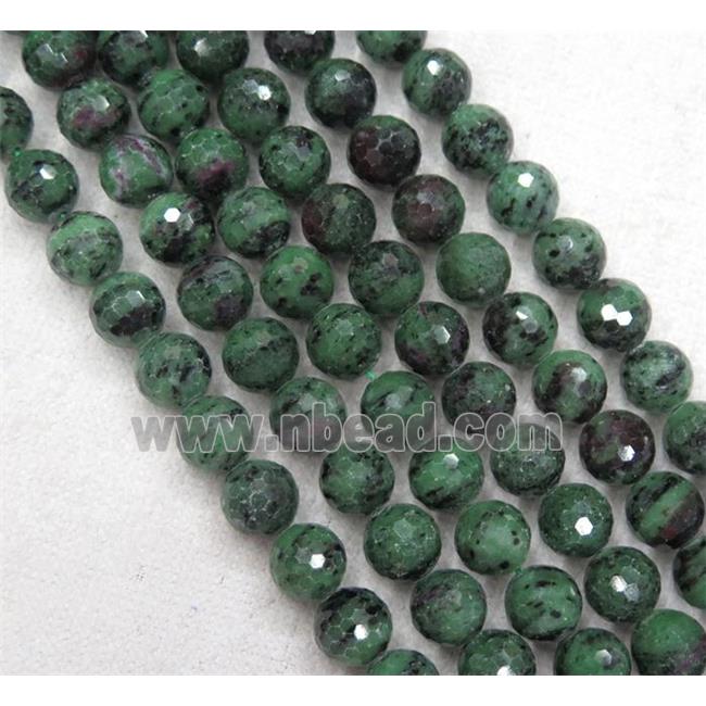 natural Ruby Zoisite beads, faceted round, A-grade