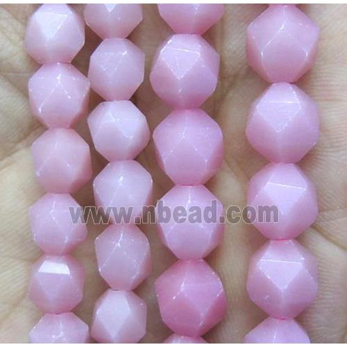 Chinese pink Opal Jasper beads cut round