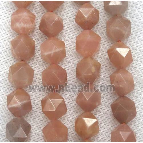 natural peach moonstone beads cut round
