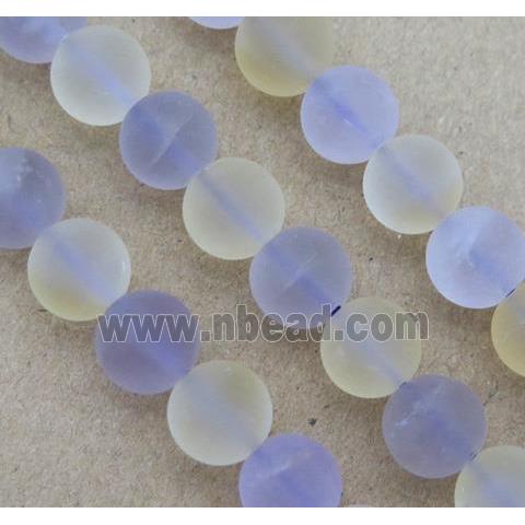 Citrine and Amethyst beads, round, matte