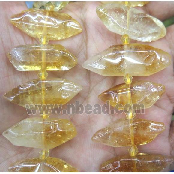 Citrine bullet beads, yellow