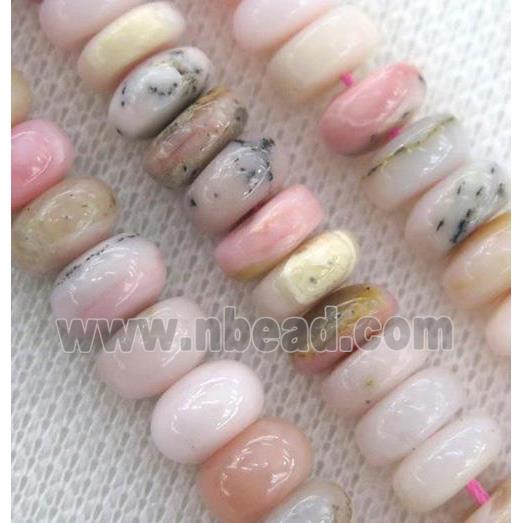 pink opal stone beads, rondelle