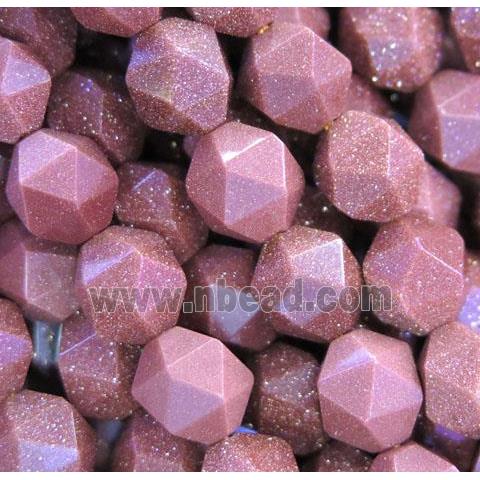 gold sandstone beads cut round
