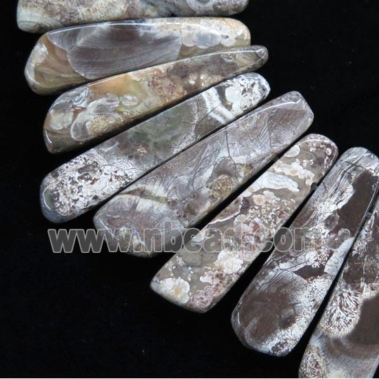 ocean jasper collar beads, stick, top drilled