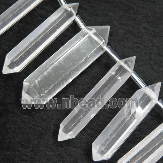 clear quartz bullet collar beads