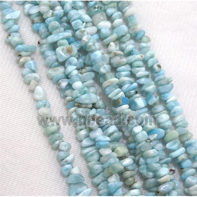 blue Larimar chip beads, freeform