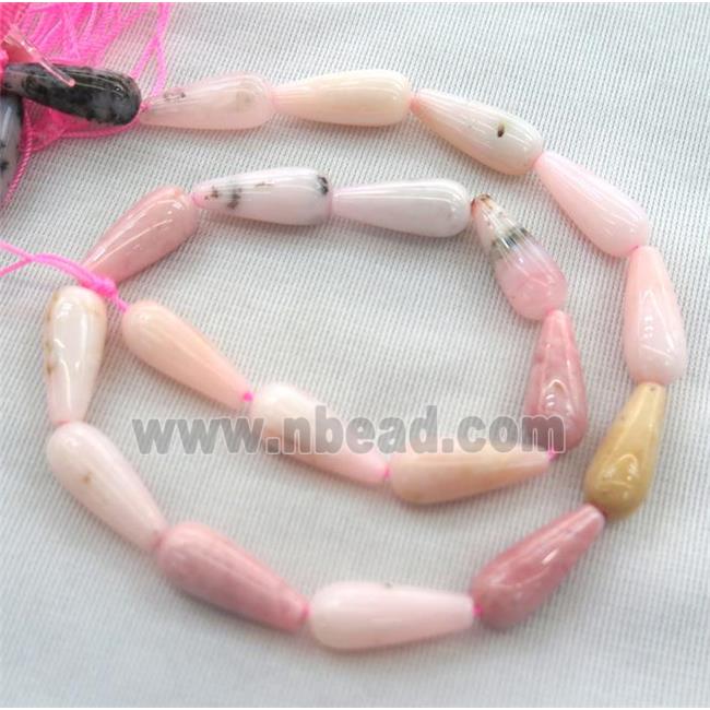 pink opal stone beads, teardrop