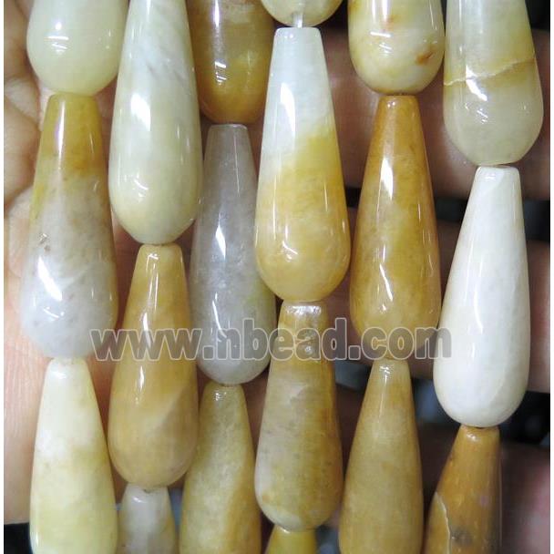 yellow jade beads, teardrop