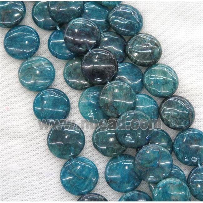 blue Apatite beads, coin