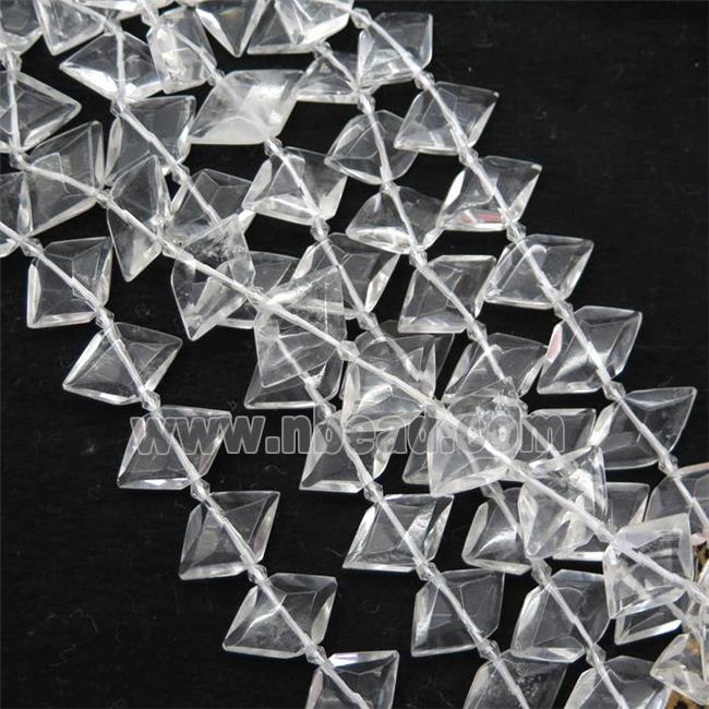 Clear Quartz bead, faceted bullet
