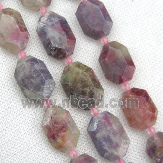 Tourmaline beads, faceted rectangle