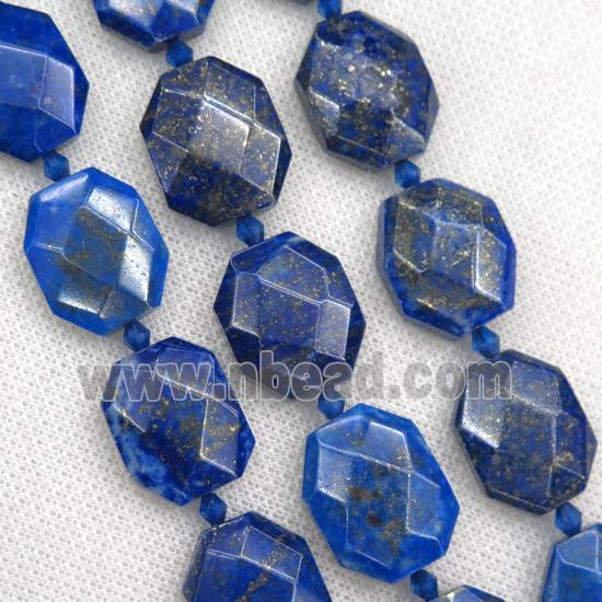 blue Lapis Lazuli beads, faceted rectangle