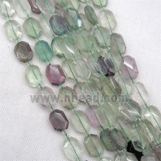green Fluorite beads, faceted rectangle