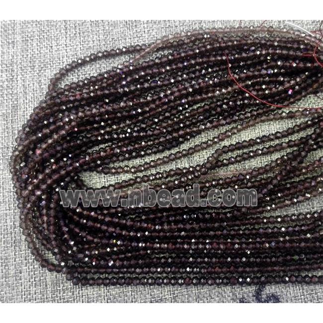 smoky quartz bead, faceted rondelle