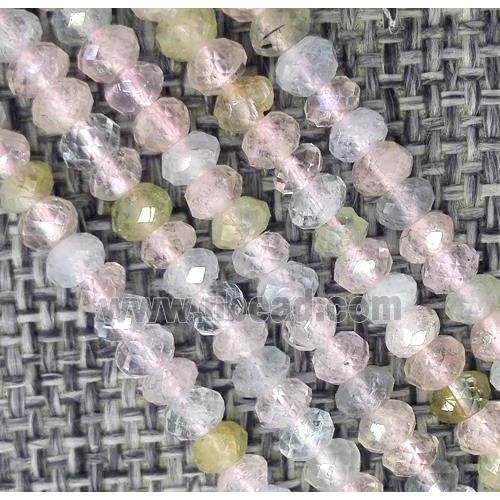 Morganite beads, faceted rondelle