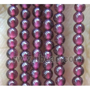 tiny garnet beads, round