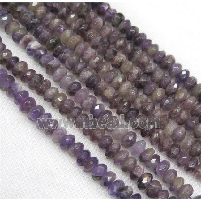 amethyst bead, faceted rondelle