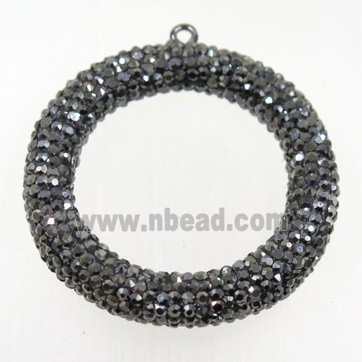 resin pendant paved rhinestone