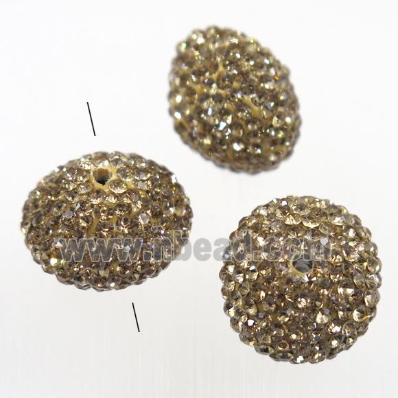 resin bicone beads paved yellow rhinestone