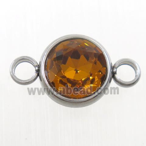 crystal glass connector, topaz, stainless steel