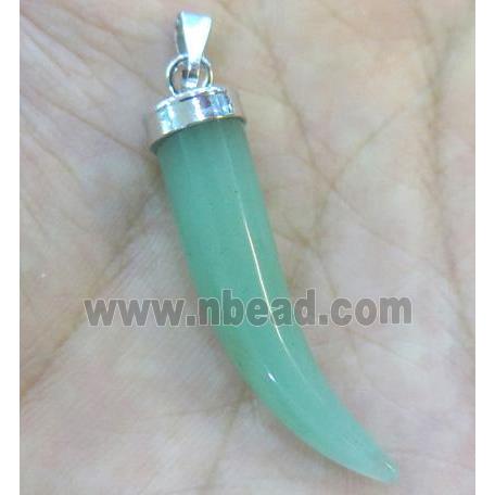 green aventurine horn pendant