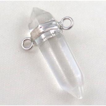clear quartz bullet pendant with 2holes