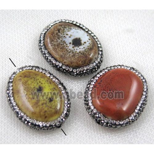 gemstone bead paved rhinestone