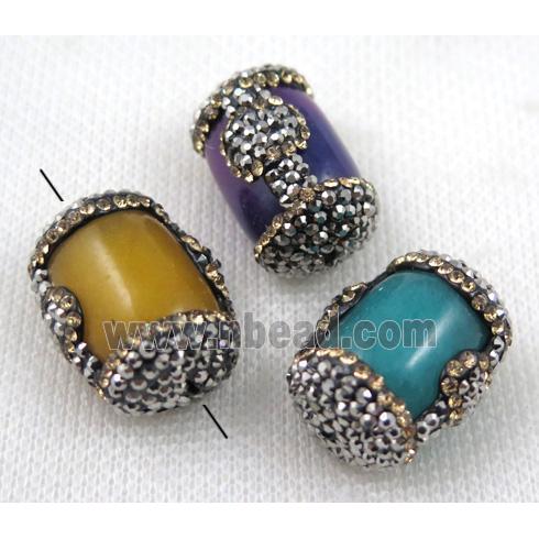 gemstone bead paved rhinestone