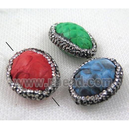 gemstone bead paved rhinestone