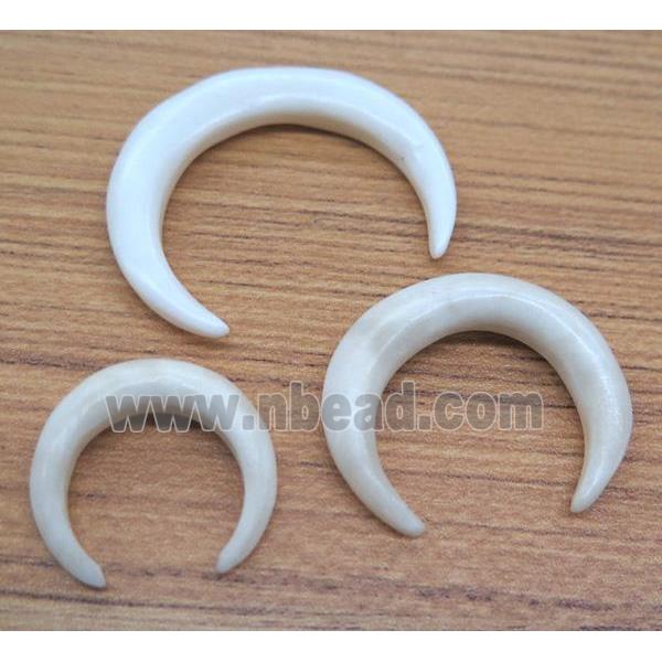 white bone crescent pendant without hole, horn