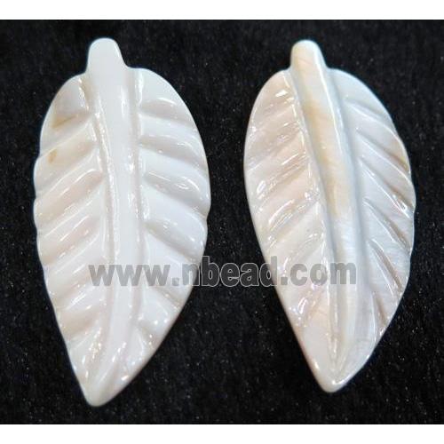 shell pendant without hole, leaf